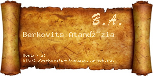 Berkovits Atanázia névjegykártya